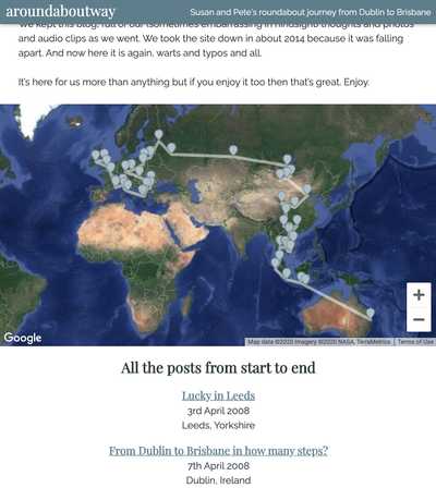 The map view of the journey