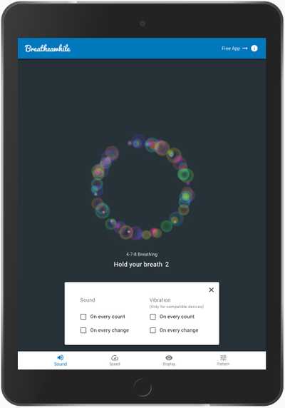 Showing sound options on an iPad